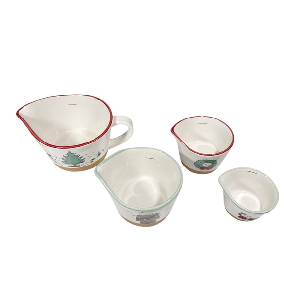 NEW Rae Dunn/Peanuts Snoopy CHRISTMAS TREE Measuring Cups Set/4 - Picture 4 of 6